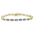 14K Yellow Gold Sapphire and Diamond Bracelet