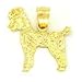 poodle22 - Poodle Dog Charm DiamondCut 14k Gold 17mm