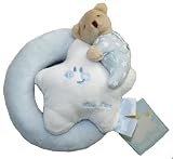 Round Baby Rattle, Moons & Stars Collection-blue
