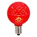 Pack of 12 LED G40 Red Replacement Christmas Light Bulbs - E17 Base