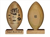 New York Giants vs. New England Patriots Super Bowl XLII Dueling Teams Laser Engraved Wood Football