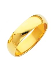 14k Yellow Gold 5mm Plain Wedding Ring Ring for Men & Women (size 4 to 12) -... by 