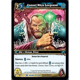 Consul Rhys Lorgrand - Drums of War - Rare by World of Warcraft Cards