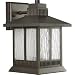 Progress Lighting P5909-20 Greenridge LED Transitional Outdoor Wall Lantern with Water Seeded Glass, Antique Bronze, Medium