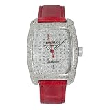 Locman Alum Ladies Diamond Pave Dial Red Strap Watch 488DCDC by Locman