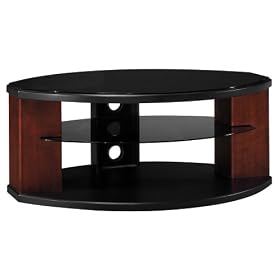 Bush Furniture Universal Round TV Stand, Cherry Veneer by