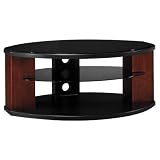 Bush Furniture Universal Round TV Stand, Cherry Veneer