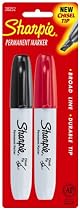 Sharpie 38252 Chisel Tip Permanent Marker Set of 2 (Black, Red)