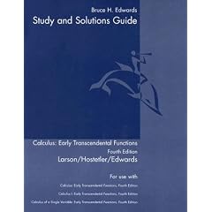 Student Study Guide, Volume 1 for Larson/Hostetler/Edwards' Calculus: Early Transcendental Functions, 4th