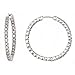 14K White Gold Diamond Inside Out Hoop Earrings in