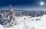 Wallmonkeys Peel and Stick Wall Decals - Beautiful Winter Landscape in the Carpathian Mountains - 72