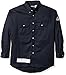 Bulwark Flame Resistant 7 oz Cotton/Nylon ComforTouch Tailored Sleeve Uniform Shirt, Navy, Medium