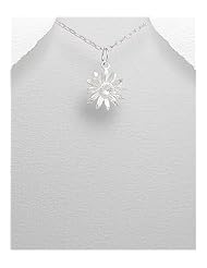 Flower Pendant Necklace In Sterling Silver