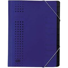 Elba B�rosysteme 42496BL F�chermappe Ordnungsmappe chic, Karton (RC), 450 g/qm, A4, 12 F�cher, blau