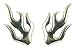 Silver Gents Gothic Design Stud Earrings