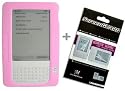 Kindle 2 Pink Silicone Cover Sleeve and Kindle 2 Anti-Scratch Screen Protector