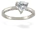 14K White Gold Genuine Trillion White Topaz Milgrain Ring