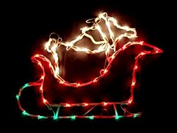 18" Lighted Santa Sleigh Christmas Window Silhouette Decoration