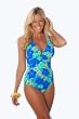 Serenity: Womens Halter One Piece Swimsuit with Open Back