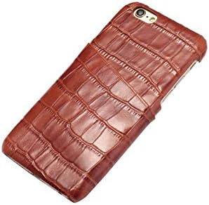 Leather iPhone 6 Case by Stanii Genuine Leather Alligator Print Stylish Case for iPhone 6 Compatible with iPhone 6S (Brown)