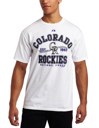MLB Colorado Rockies Adult Short Sleeve Basic Tee (White, X-Large)