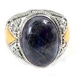 Sterling Silver Mens Genuine Blue Lapis Ring