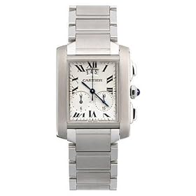 Cartier Men's Tank Francaise Stainless Steel Chronograph Watch #W51024Q3