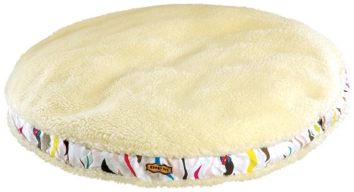 Crazy Pet, Retro-Regal Round Dog Bed, Medium, Cream