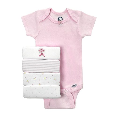 Gerber 5-pk. Tonal Onesies - Pink