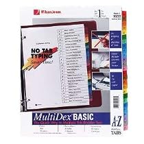 Wilson Jones Multidex Index, Assorted Color, 26-Tab, A-Z, 8.5 x 11 Inches, 26 per Set (90203)