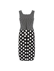 Knee Length Sleeveless Polka Dot Print  Dress
