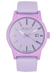 Haurex Italy Womens 6K378DL1 Compact Lilac Aluminum Case Lilac Dial Date Watch