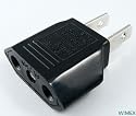 Europe to USA Plug Adapter (convert two round prongs to two flat prongs)