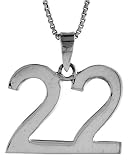 3/4' (18 mm) Sterling Silver Number 22 Pendant