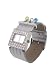 Geneva Platinum Rhinestone Beaded Fashion Watch with Pink Band
