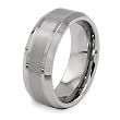 Brushed and Polished Beveled Edge Tungsten Carbide Ring (8.0mm) - Sizes 8 - 13