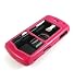 Snap-On Magenta Leather Wrapped Crystal Case for Rim BlackBerry 8100 Pearl PDA Smart Phone