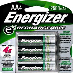 Rechargeable Batteries, NiMH, AA, 4/PK