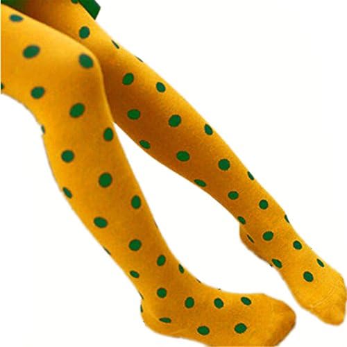 Dooream Little Girls Cotton Tights Leggings Pantynose (L(7-9years), Yellow)