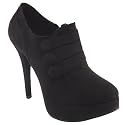 Womens Black Suede 3 Strap Ankle Shoe Boots