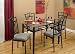5 Pc Lily Glass Dining Set - Black