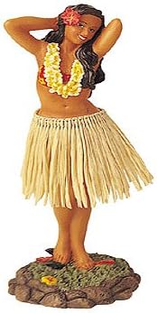 Dashboard Hula Girl - Aloha Pose Natural Skirt