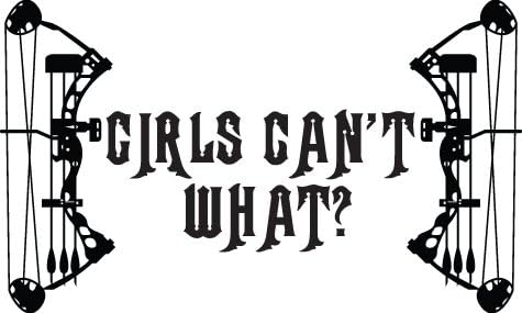 Girls Can't What Bow Sticker - 4" inch - White