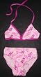 Girls 2 PC Swimsuit Tie Neck Pink/Magenta Floral