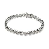 Sterling Silver Cubic Zirconia Bubbles Tennis Bracelet