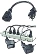 AC Power OutletSaver Adaptor 10 inch Black.