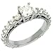 14k White 2.04 Ct Diamond Engagement Ring - Size 7.0