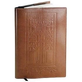 <b>FRANK LLOYD WRIGHT Architect GLASS DESIGNS BROWN LEATHER JOURNAL</b>