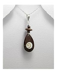 Coconut Wood Pendant Necklace In 92.5 Sterling Silver