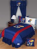 KANSAS JAYHAWKS QUEEN BEDDING SET, Comforter, 4 pc Sheet Set, Boy Football  ....